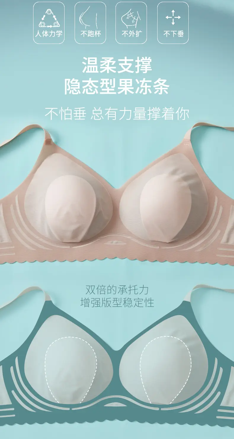 Wireless Seamless Bra for Women, Thin Backless, Breathable Bunny Ear Cup, Seamless Push-Up — feature 6
