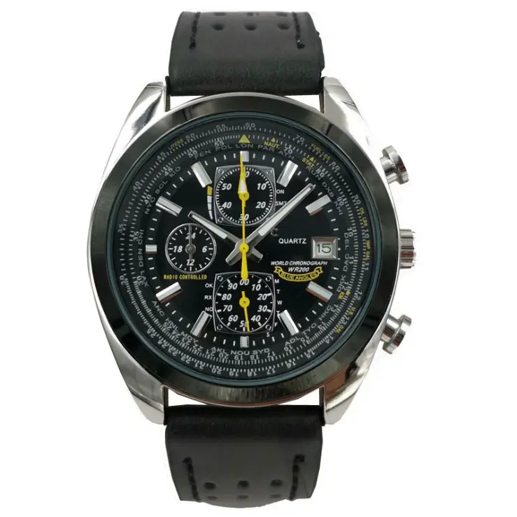 Foreign Trade Cross-Border Popular Brand Men's Watch Wish Aliexpress Watch Blue Angel Steel Band Six-Hand Quartz Watch for Men