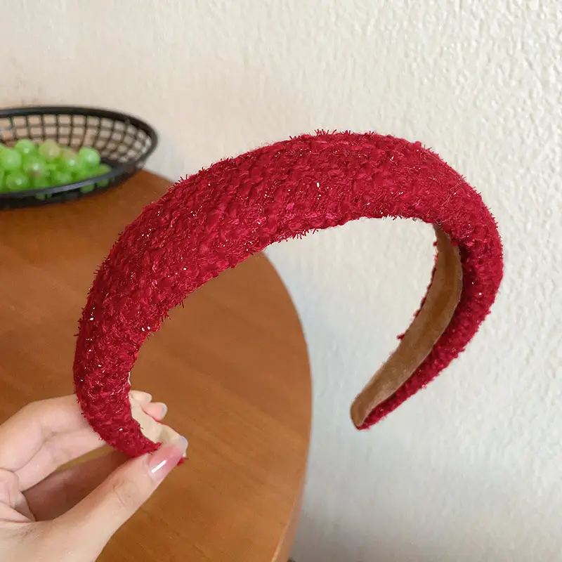 Pink Velvet Anti-Slip Headband for Women - Image 3