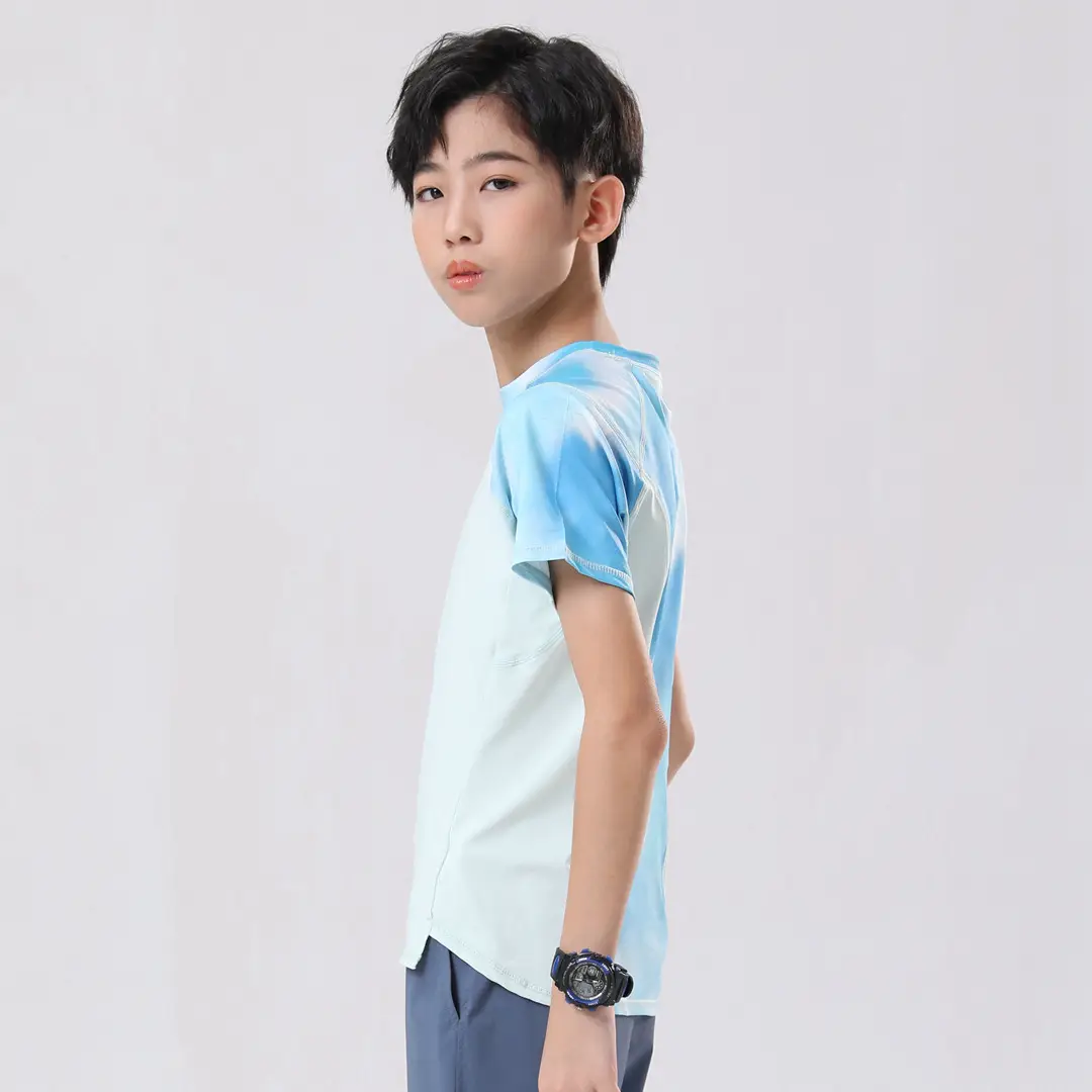 Boys Blue Light Yoga T-Shirt 2024 Summer - Image 5