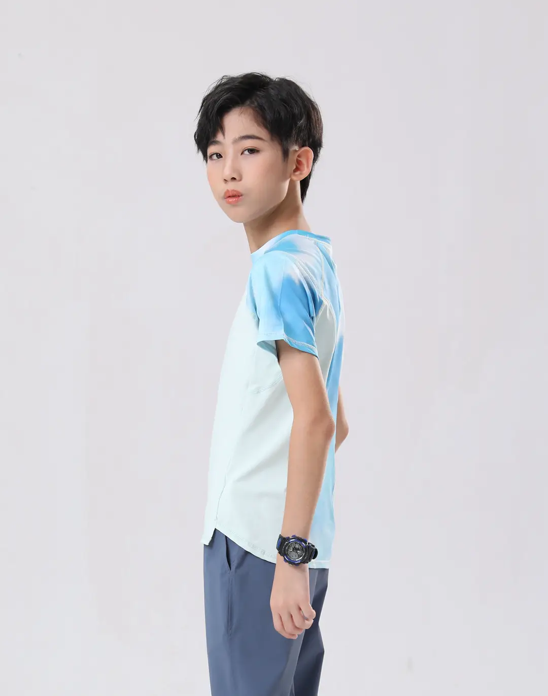 Boys Blue Light Yoga T-Shirt 2024 Summer — feature 10