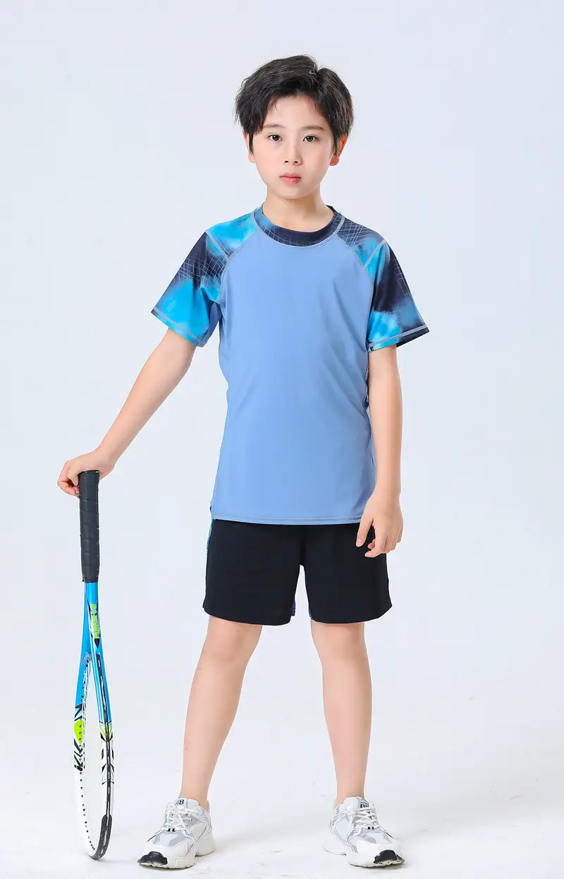 Boys Blue Light Yoga T-Shirt 2024 Summer — feature 11