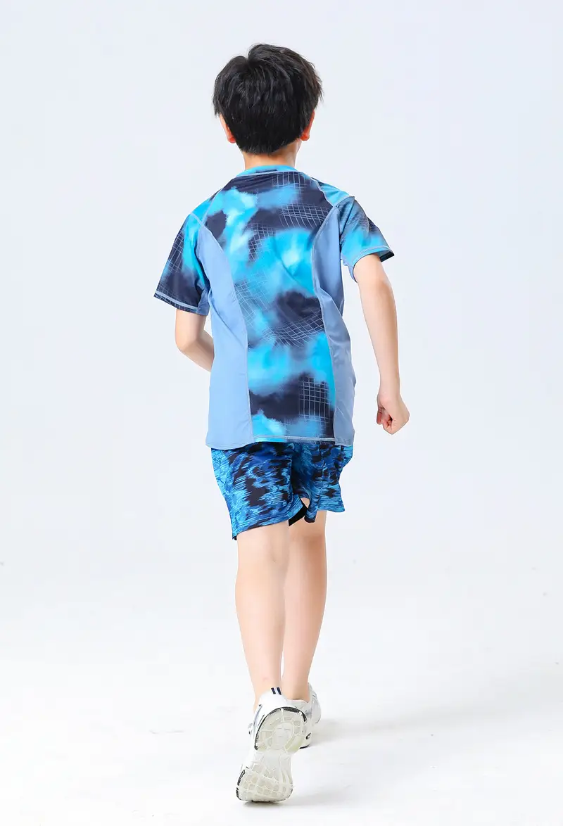 Boys Blue Light Yoga T-Shirt 2024 Summer — feature 14