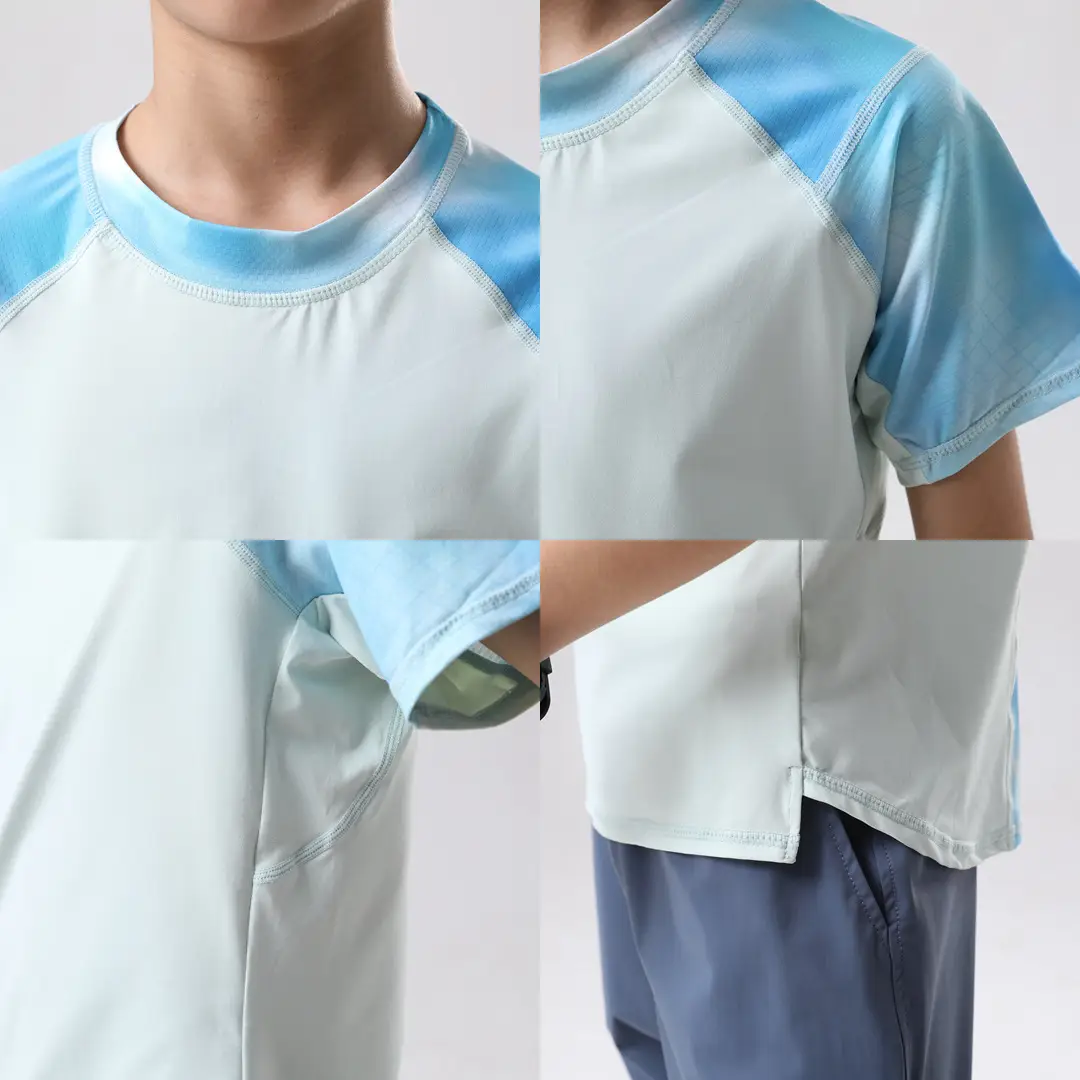 Boys Blue Light Yoga T-Shirt 2024 Summer — feature 5