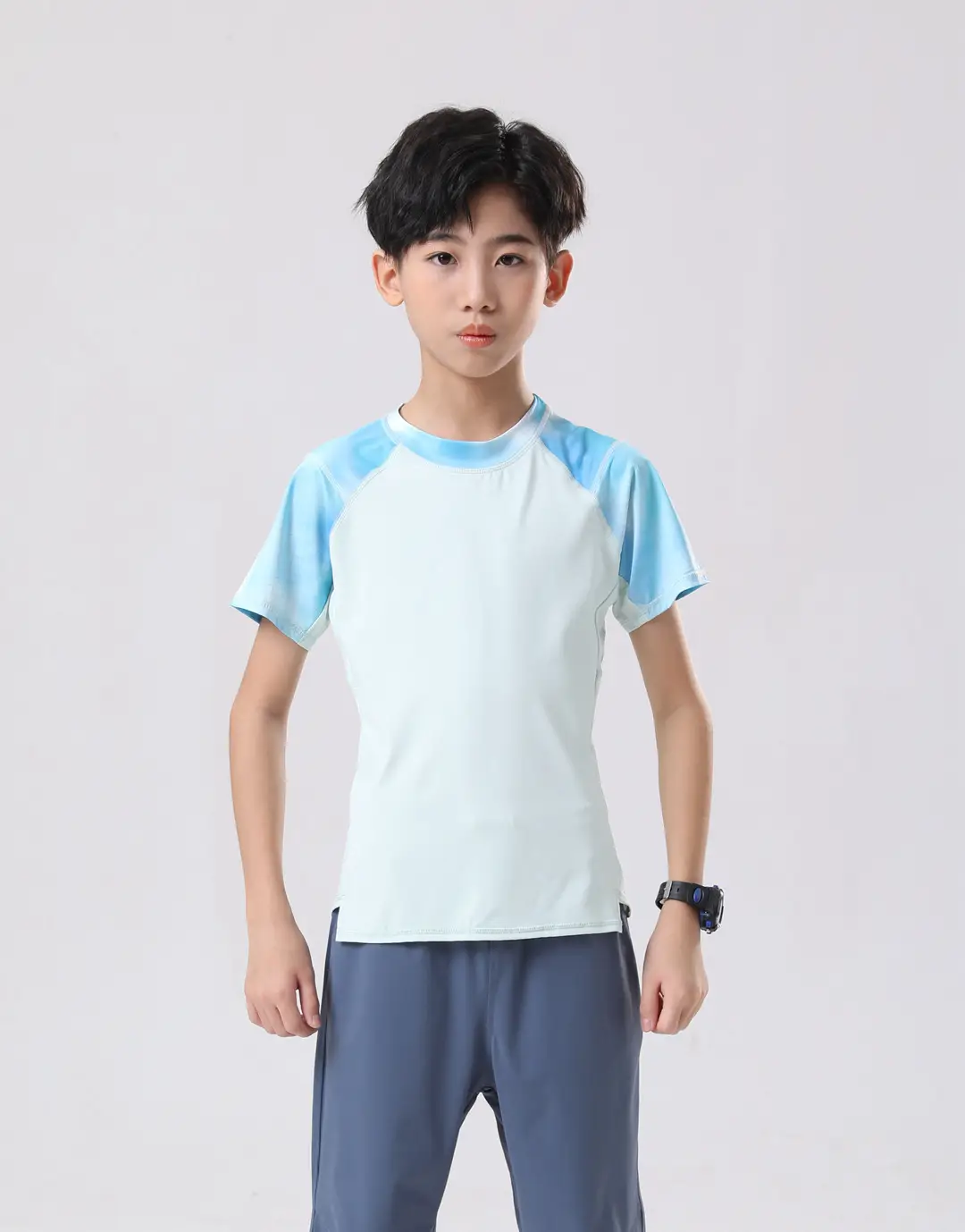 Boys Blue Light Yoga T-Shirt 2024 Summer — feature 8