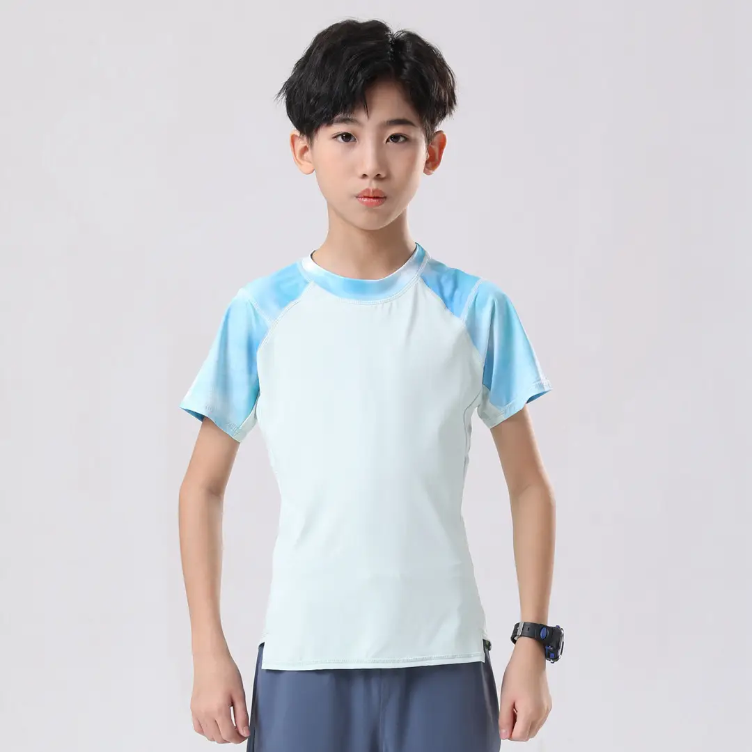 Boys Blue Light Yoga T-Shirt 2024 Summer - Image 2
