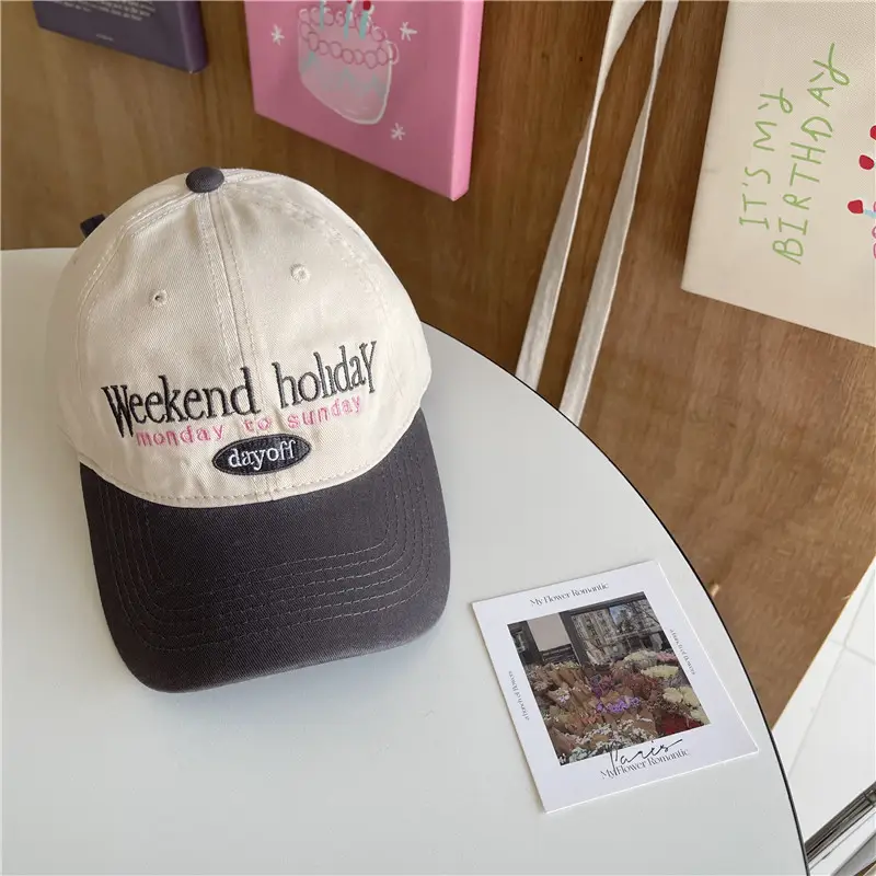 Vintage Women's Baseball Cap Soft Top Wide Brim - Image 2