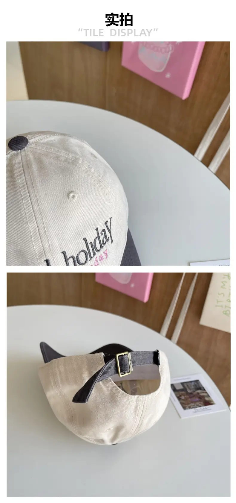 Vintage Women's Baseball Cap Soft Top Wide Brim — feature 4
