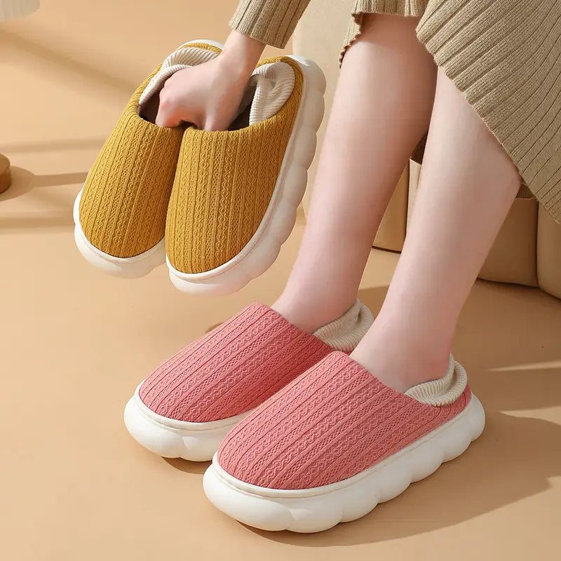 Moon Shoes Spring and Autumn Postpartum Soft-soled Maternal Shoes Warm Wooden Floor Non-slip Home Indoor Cotton Slippers for Women