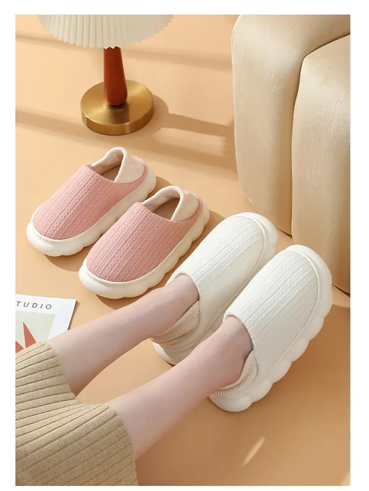 Moon Shoes Spring and Autumn Postpartum Soft-soled Maternal Shoes Warm Wooden Floor Non-slip Home Indoor Cotton Slippers for Women — feature 10