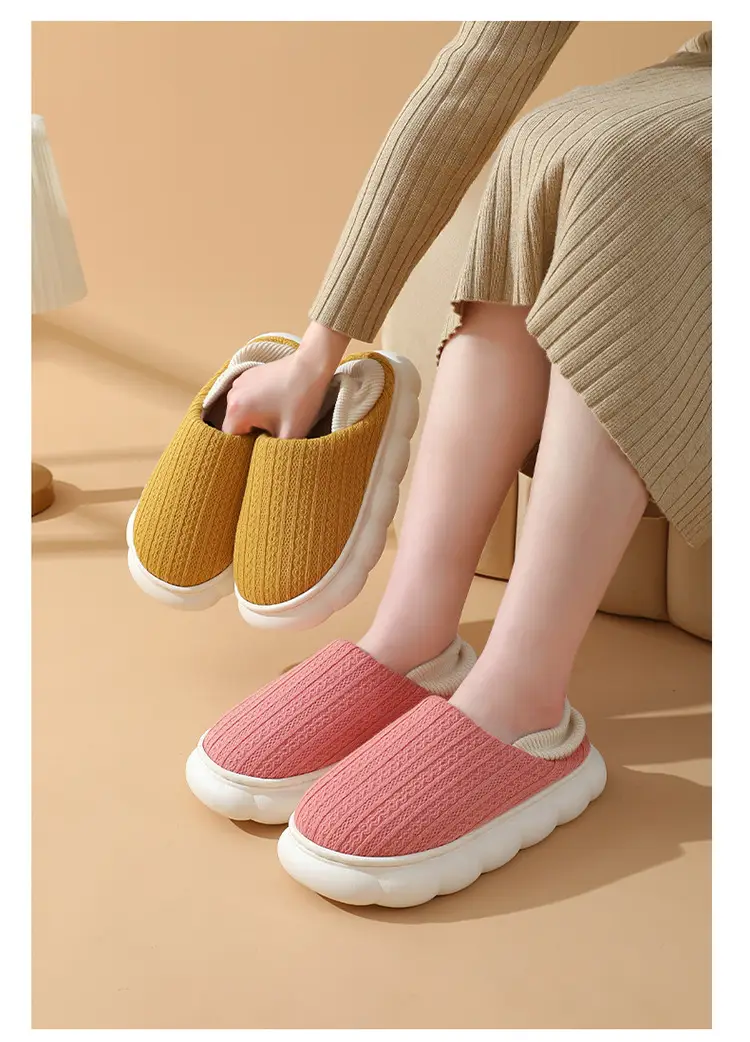 Moon Shoes Spring and Autumn Postpartum Soft-soled Maternal Shoes Warm Wooden Floor Non-slip Home Indoor Cotton Slippers for Women — feature 12