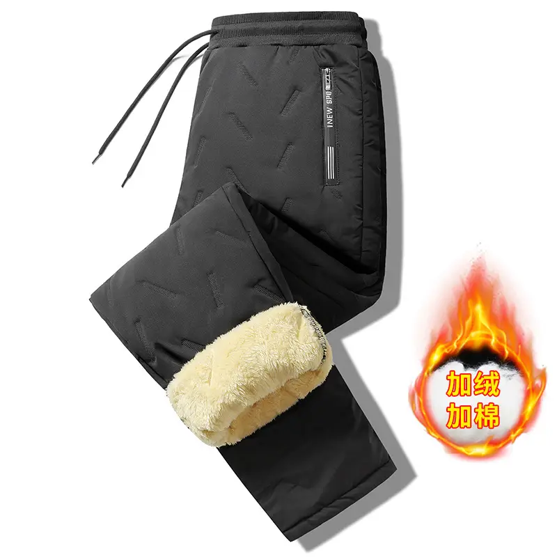 Men Velvet Thickened Cotton Pants Winter Warm Large - Image 36