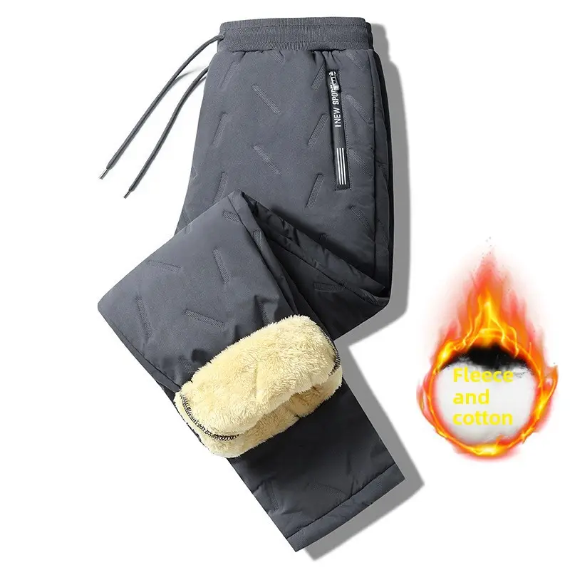 Men Velvet Thickened Cotton Pants Winter Warm Large - Image 10