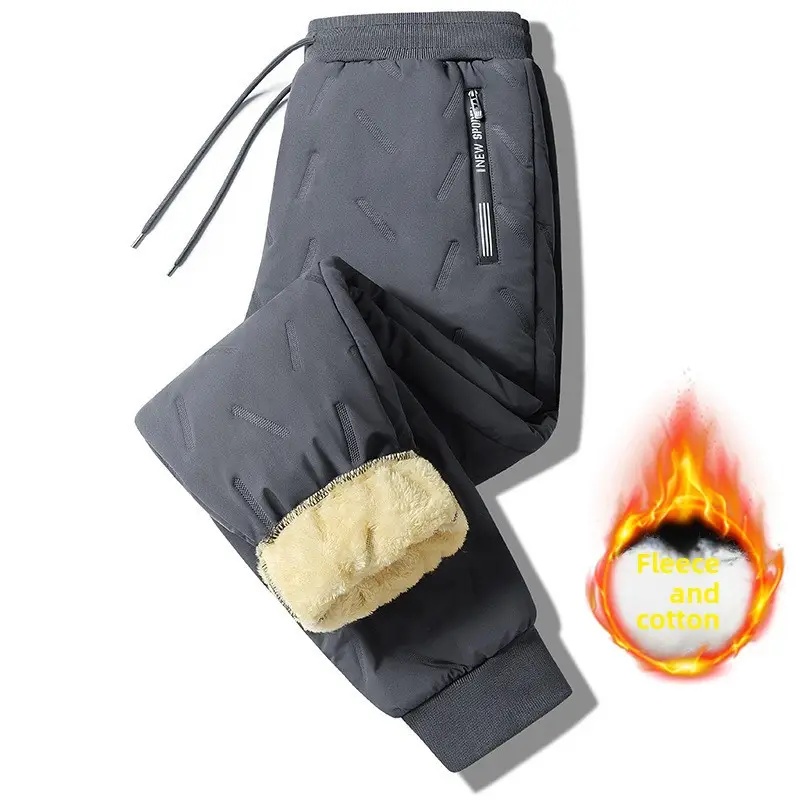 Men Velvet Thickened Cotton Pants Winter Warm Large - Image 23