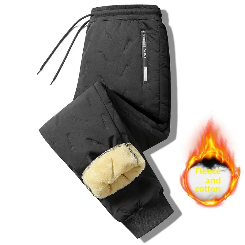 Men Velvet Thickened Cotton Pants Winter Warm Large - Image 30