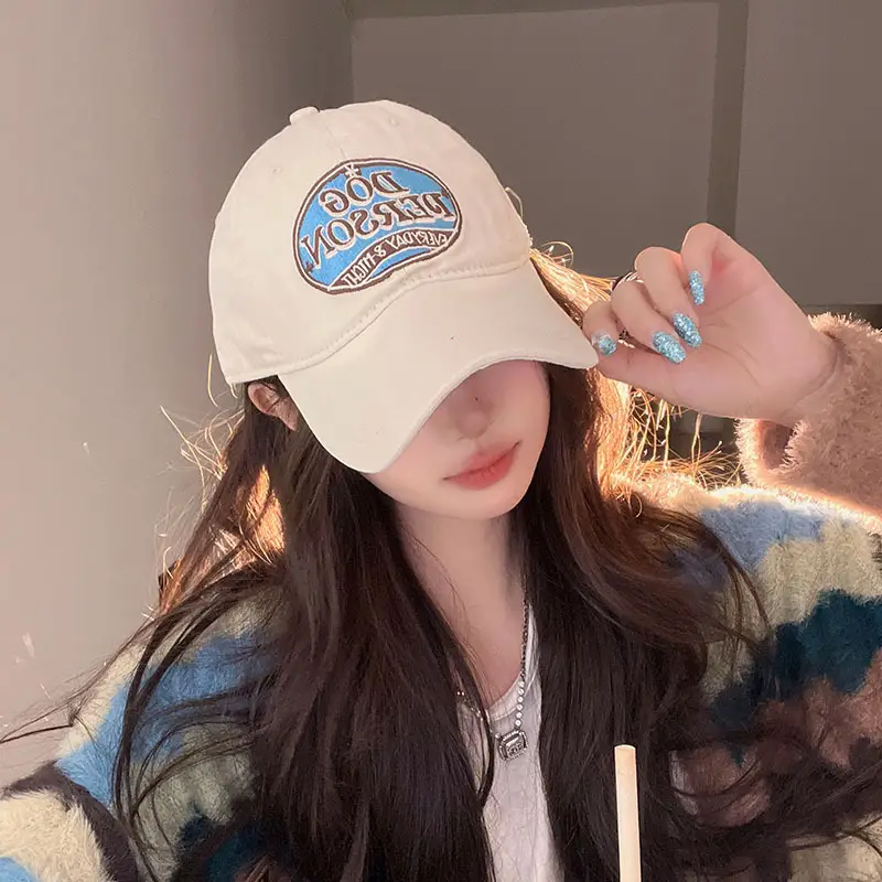 Korean-style Embroidered Baseball Cap for Women - Image 2