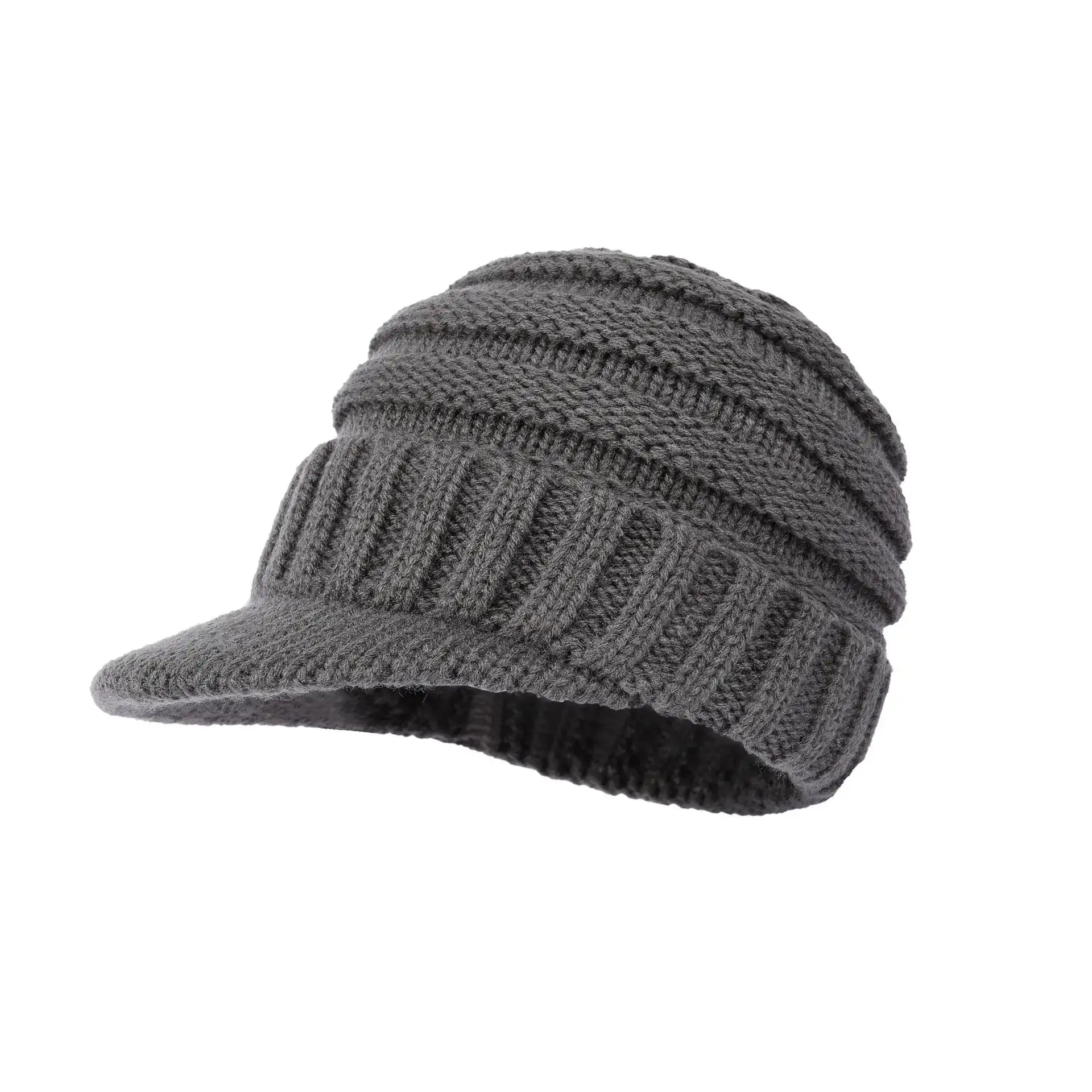 Men's Grey Knitted Beanie with Thermal Cap - Image 13