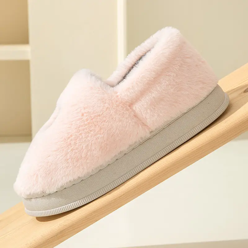 Couple's Cotton Slippers with Heel, Men's Indoor Non-Slip Winter Thickened Warm Furry Slippers, Women's Wholesale Home Use - Image 7