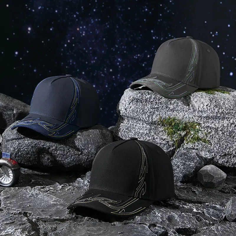Men Embroidered Black Baseball Cap Grey 2025 - Image 6