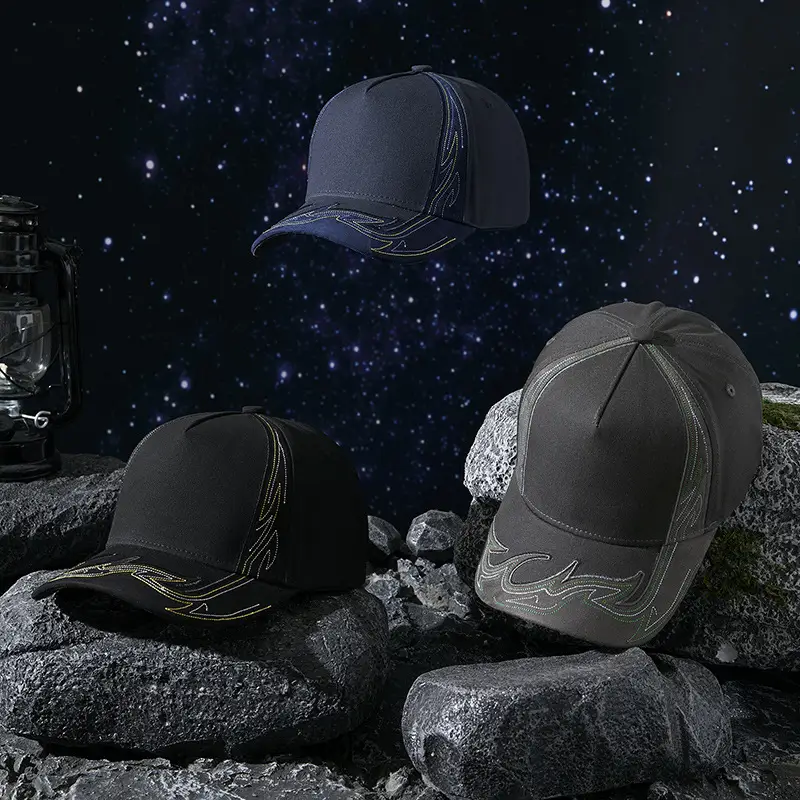 Men Embroidered Black Baseball Cap Grey 2025 - Image 7