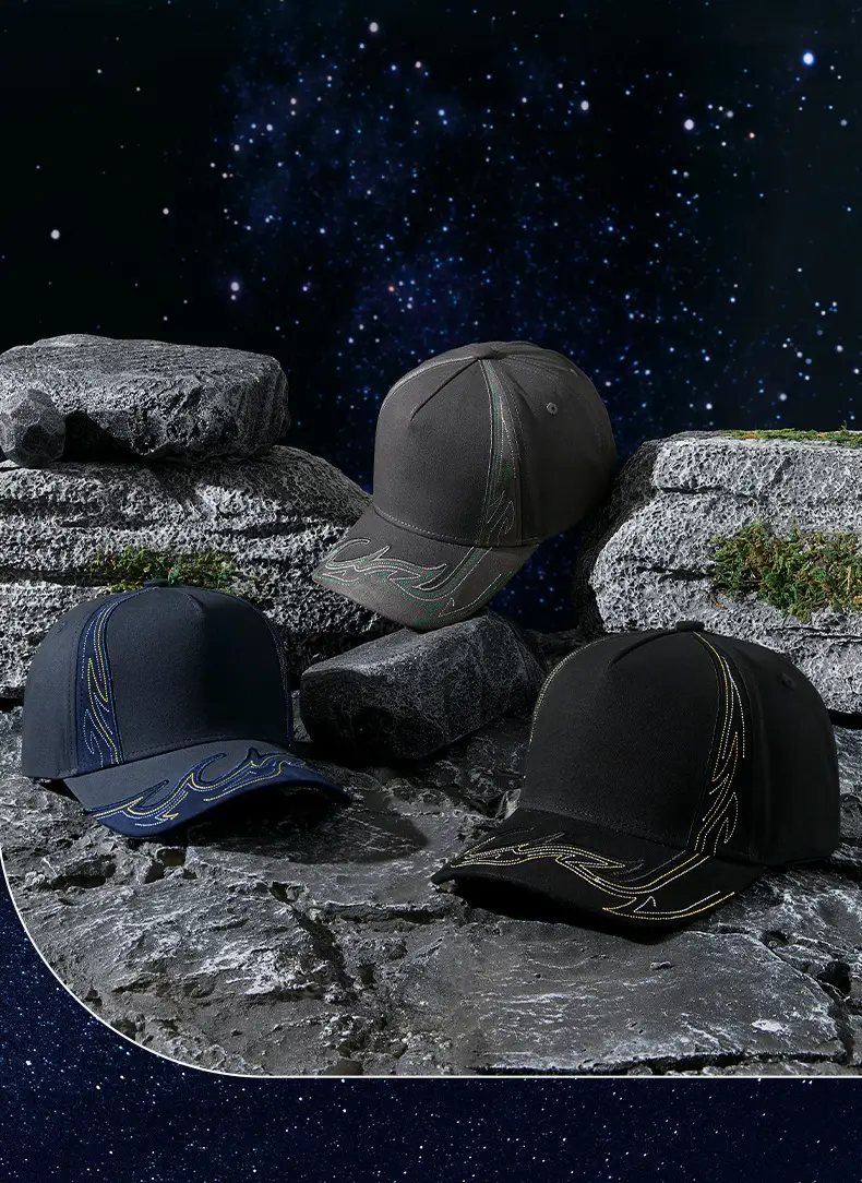 Men Embroidered Black Baseball Cap Grey 2025 — feature 5