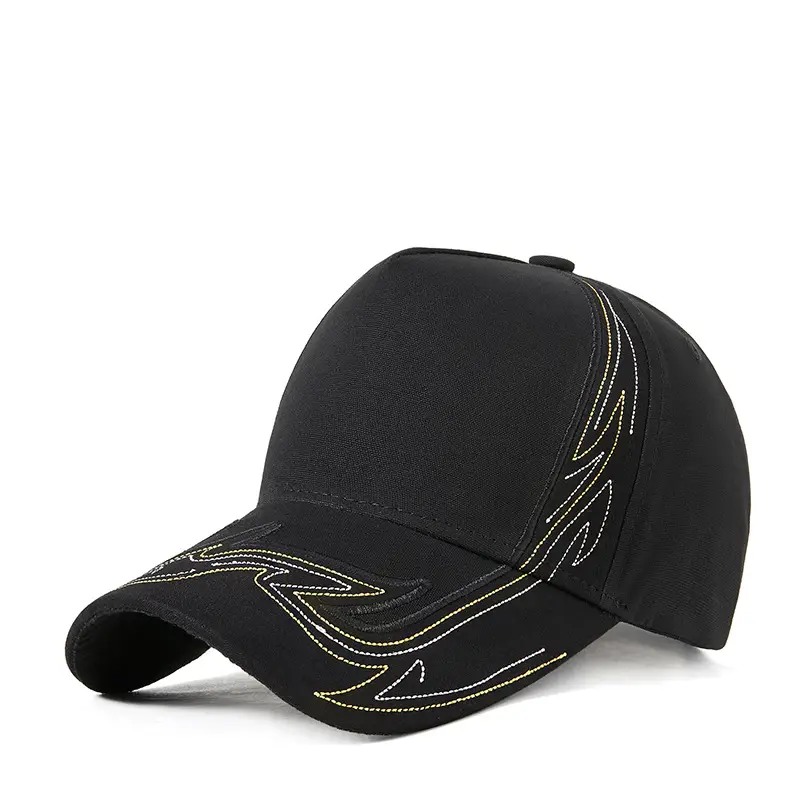 Men Embroidered Black Baseball Cap Grey 2025