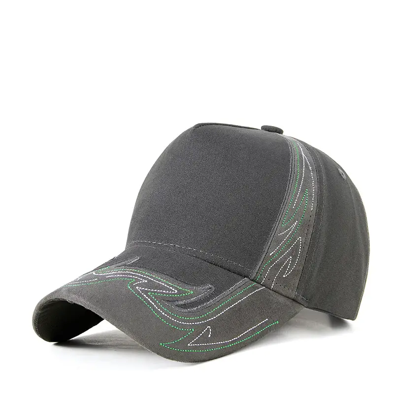 Men Embroidered Black Baseball Cap Grey 2025 - Image 3