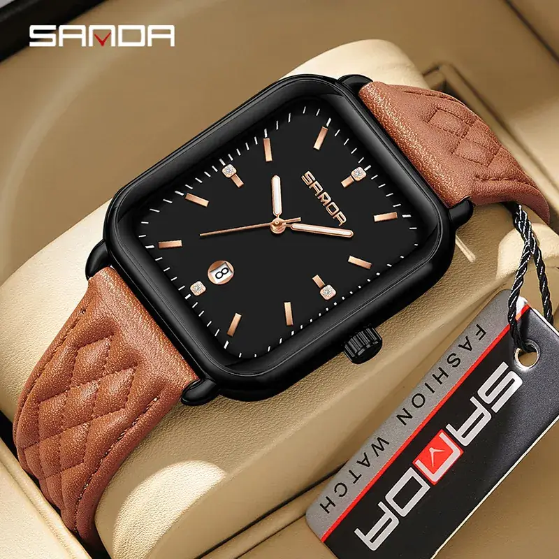 Sanda Black Quartz Men's Watch with Calendar - Image 14