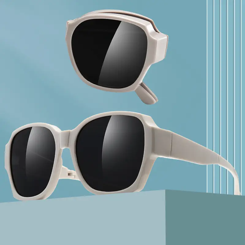 Men Sunglasses White Frame Polarized Driving Mirror