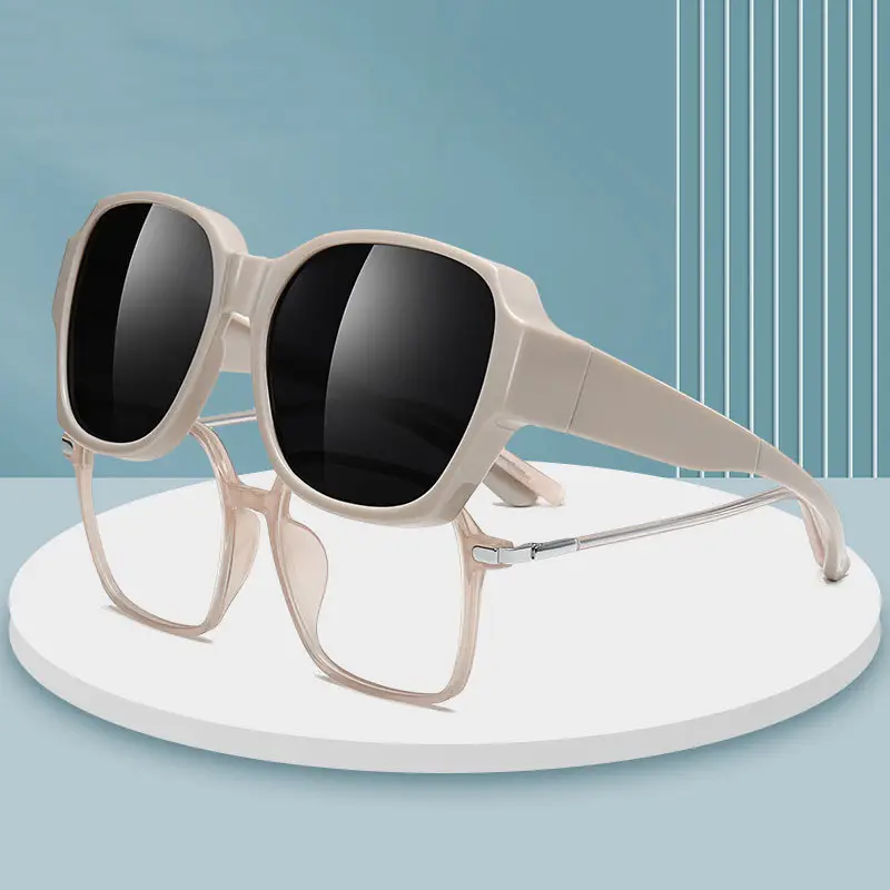 Men Sunglasses White Frame Polarized Driving Mirror