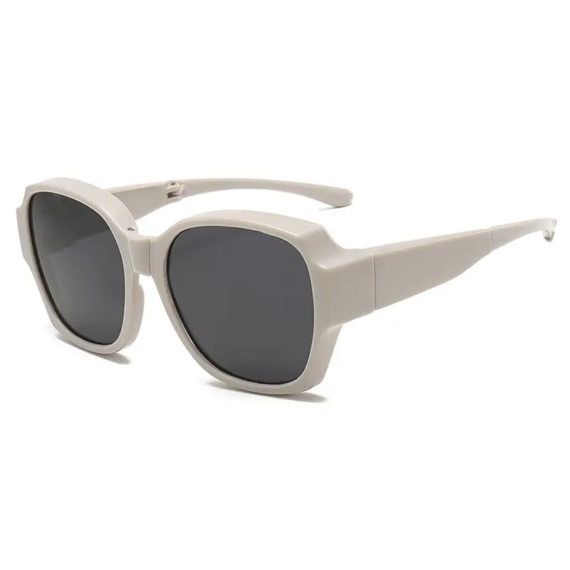Men Sunglasses White Frame Polarized Driving Mirror