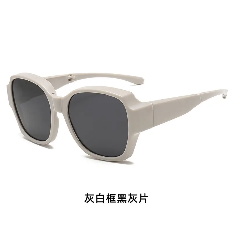 Men Sunglasses White Frame Polarized Driving Mirror — feature 23