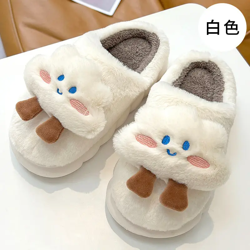 Sanrio plush cotton slippers women's winter warm indoor cotton slippers men's non-slip thick bottom shit feeling cotton slippers wholesale - Image 8