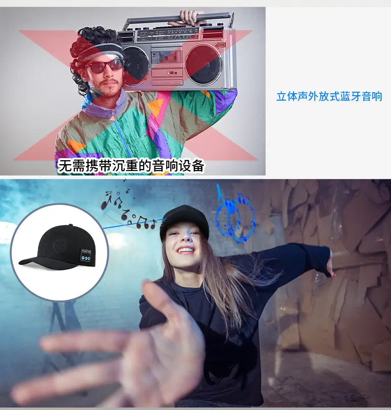 Bluetooth Headset with Peaked Cap for Christmas Gift — feature 4