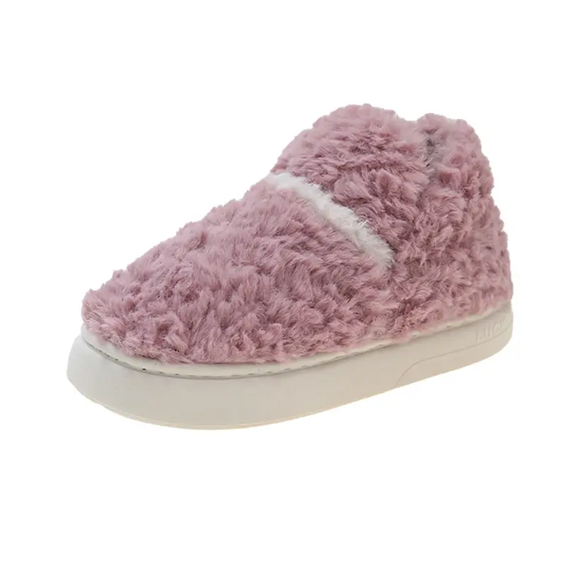 Plush Shoes with Full Heel and Cotton Sole, Indoor and Outdoor Wear, Household Women's Slippers, Wholesale Cotton Slippers, Home Leisure - Image 4