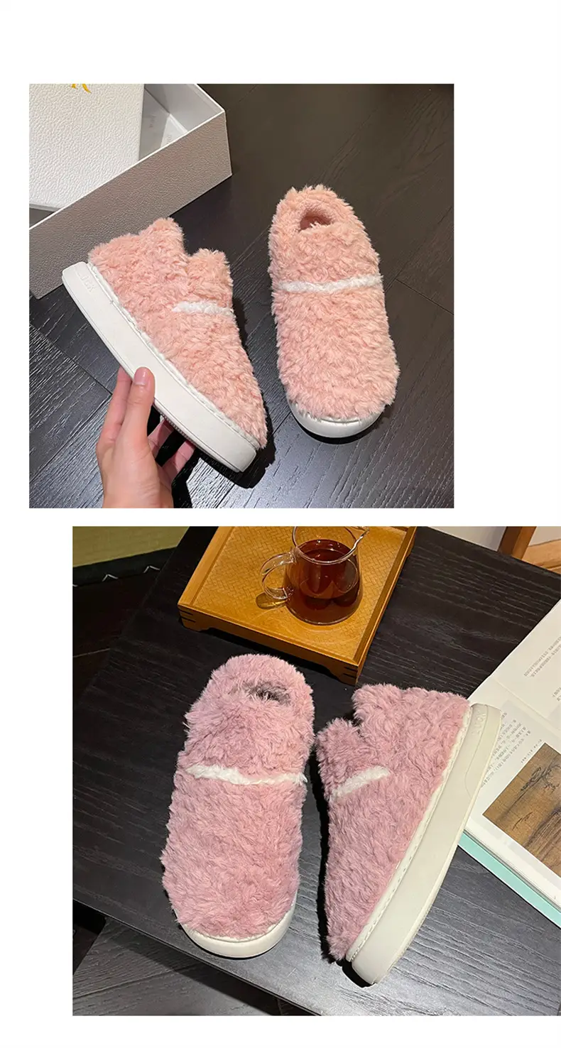 Plush Shoes with Full Heel and Cotton Sole, Indoor and Outdoor Wear, Household Women's Slippers, Wholesale Cotton Slippers, Home Leisure — feature 14