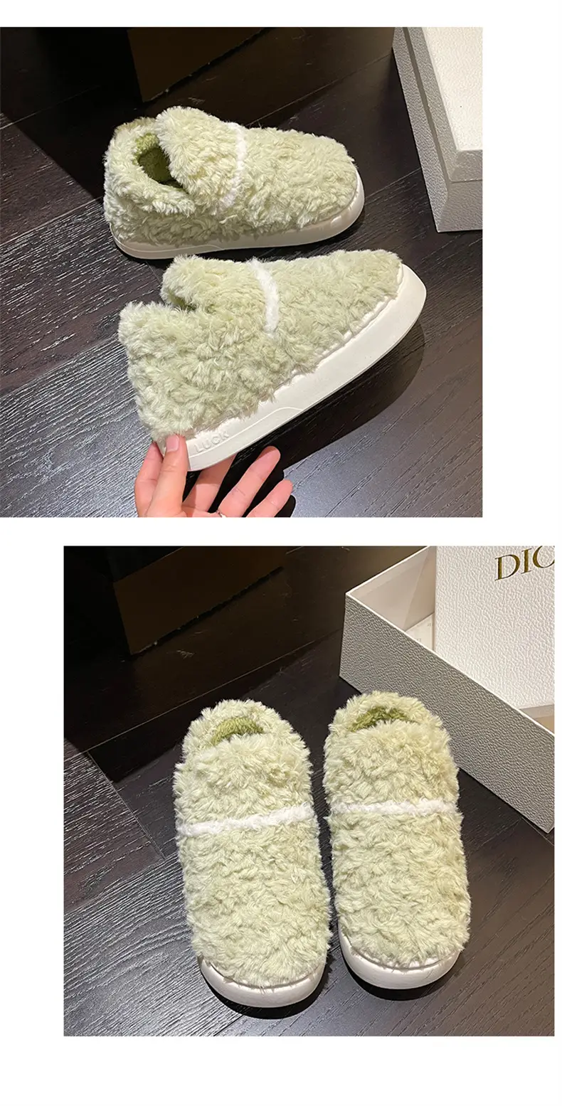 Plush Shoes with Full Heel and Cotton Sole, Indoor and Outdoor Wear, Household Women's Slippers, Wholesale Cotton Slippers, Home Leisure — feature 26