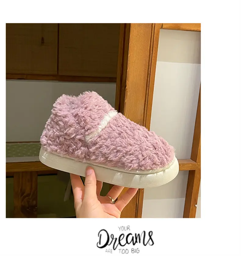 Plush Shoes with Full Heel and Cotton Sole, Indoor and Outdoor Wear, Household Women's Slippers, Wholesale Cotton Slippers, Home Leisure — feature 7