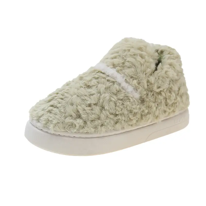 Plush Shoes with Full Heel and Cotton Sole, Indoor and Outdoor Wear, Household Women's Slippers, Wholesale Cotton Slippers, Home Leisure - Image 2
