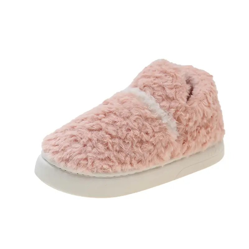Plush Shoes with Full Heel and Cotton Sole, Indoor and Outdoor Wear, Household Women's Slippers, Wholesale Cotton Slippers, Home Leisure - Image 3