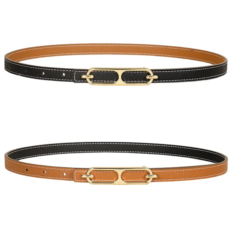 Women's Black & Brown Leather Belt 95cm 1145oz - Image 7
