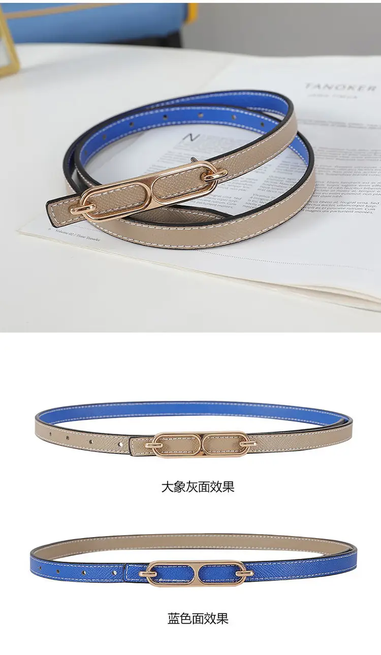 Women's Black & Brown Leather Belt 95cm 1145oz β feature 11