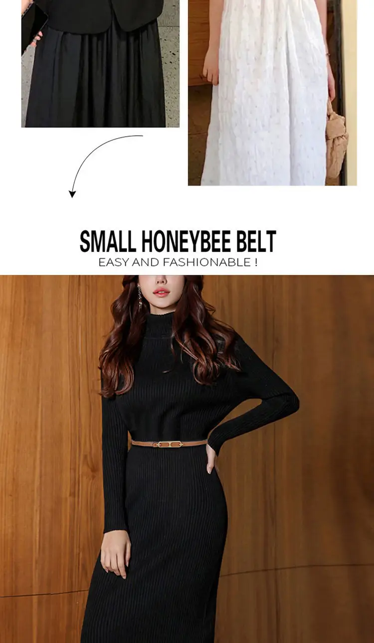 Women's Black & Brown Leather Belt 95cm 1145oz β feature 6