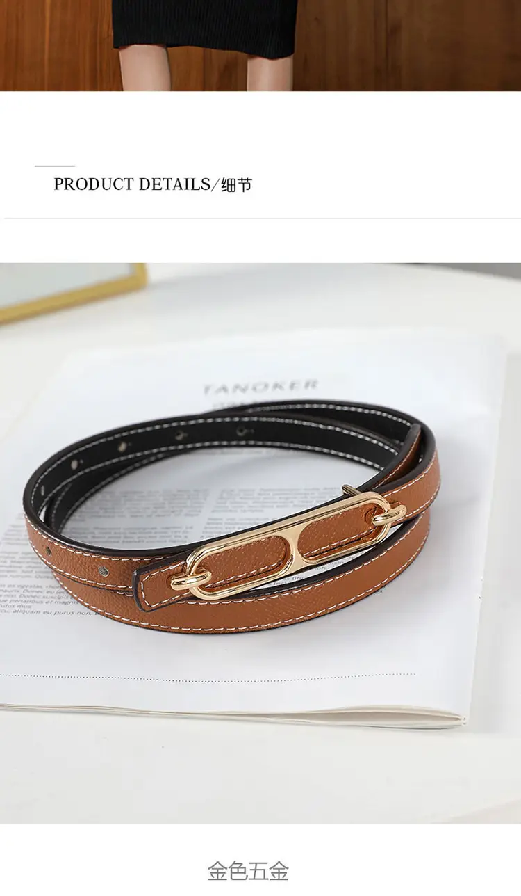 Women's Black & Brown Leather Belt 95cm 1145oz β feature 7