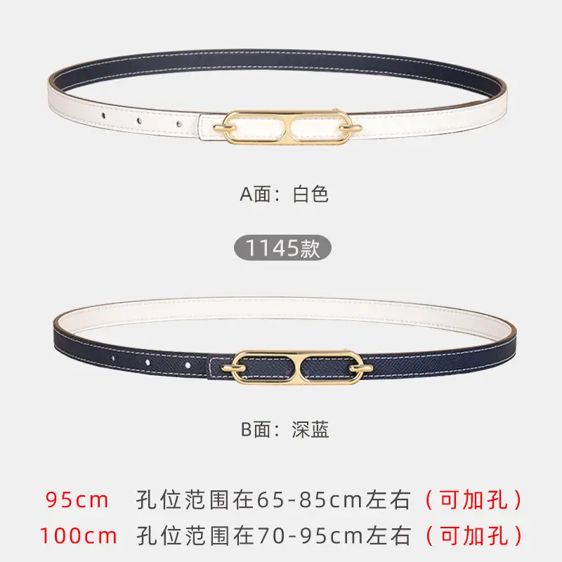 Women's Black & Brown Leather Belt 95cm 1145oz - Image 2