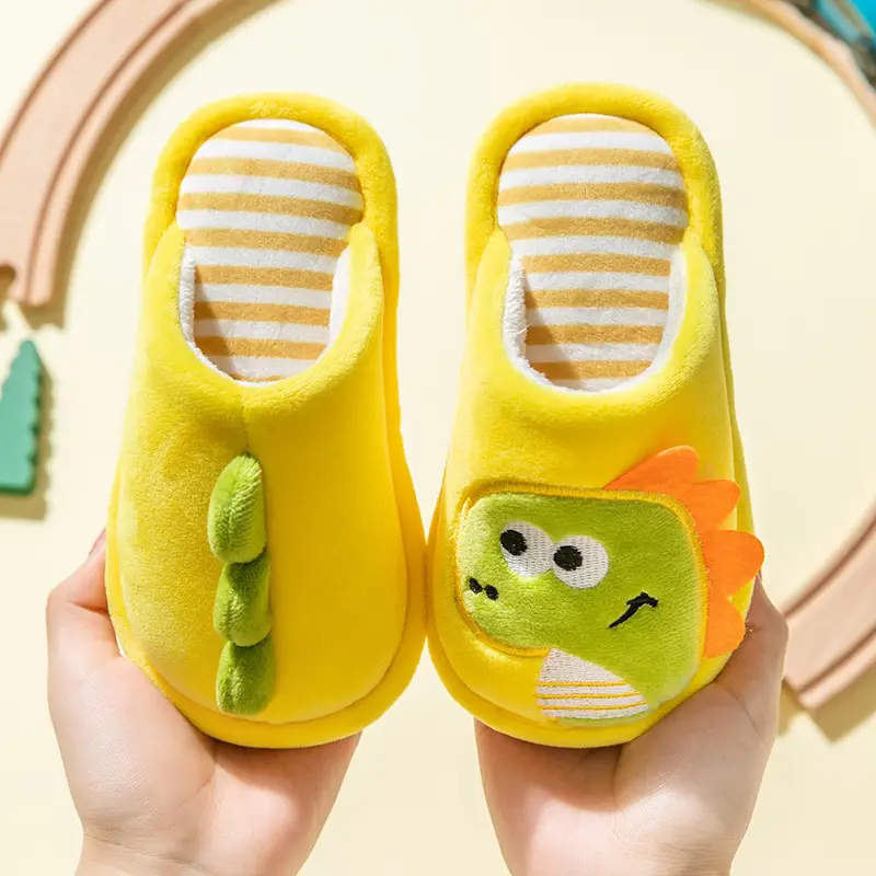 Children's cotton slippers winter girls' home indoor cute closed toe cotton slippers boys' non-slip warm parent-child baby