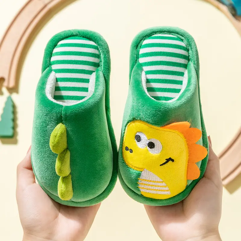 Children's cotton slippers winter girls' home indoor cute closed toe cotton slippers boys' non-slip warm parent-child baby