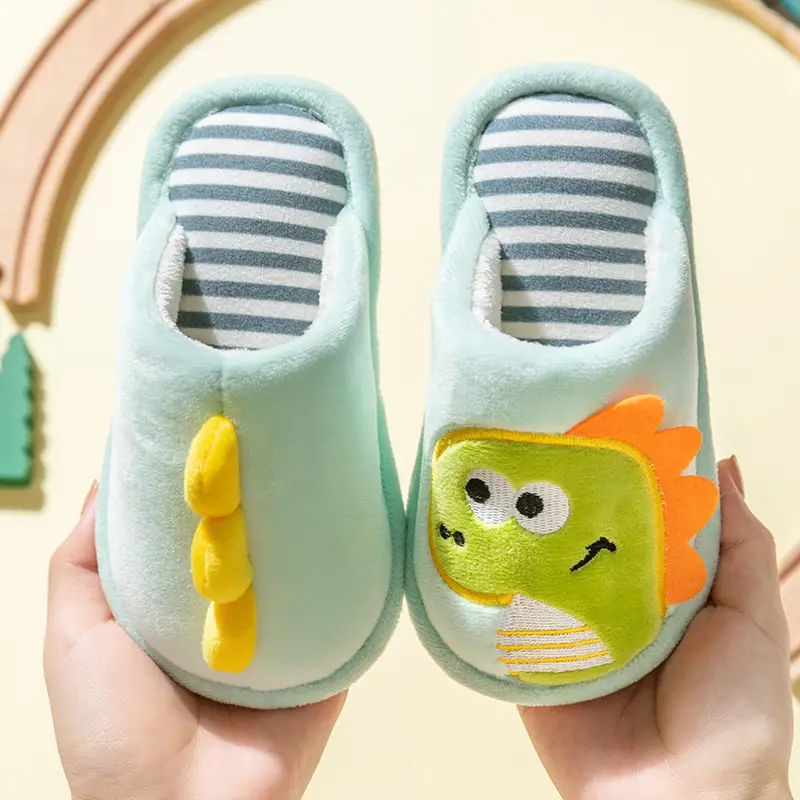 Children's cotton slippers winter girls' home indoor cute closed toe cotton slippers boys' non-slip warm parent-child baby