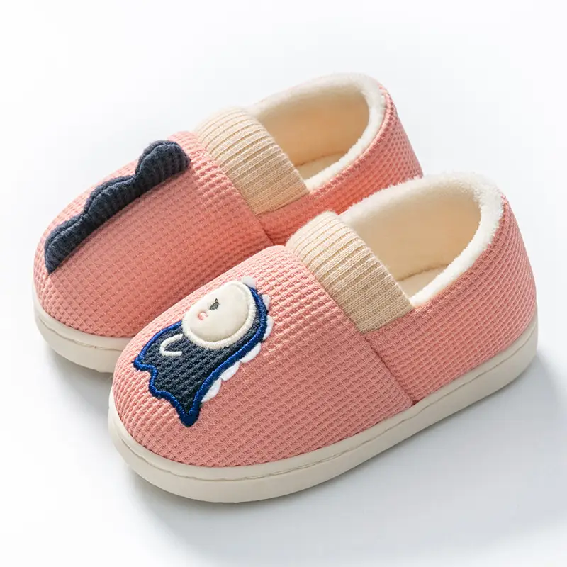 Children's cotton slippers winter girls' home indoor cute closed toe cotton slippers boys' non-slip warm parent-child baby