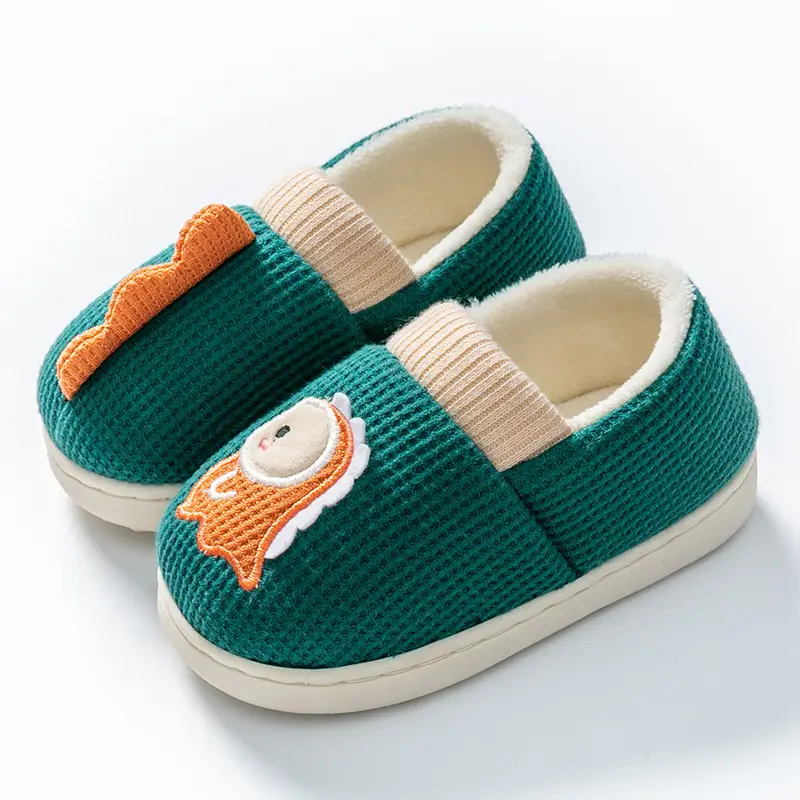 Children's cotton slippers winter girls' home indoor cute closed toe cotton slippers boys' non-slip warm parent-child baby